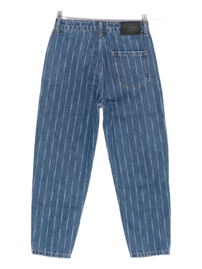 Daniele Alessandrini Striped Straight-leg Jeans In Blue