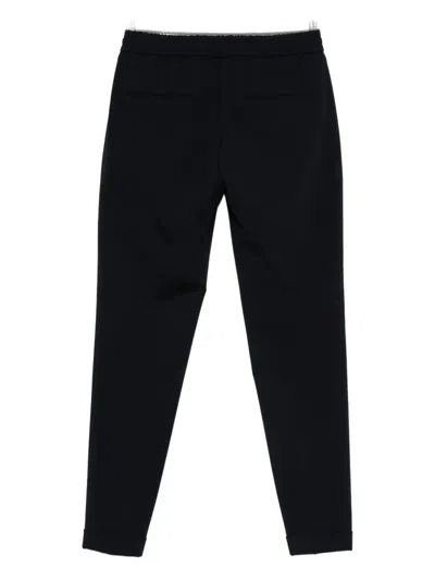Michael Coal Navy Drawstring Trousers In Black