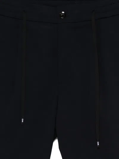 Michael Coal Navy Drawstring Trousers In Black