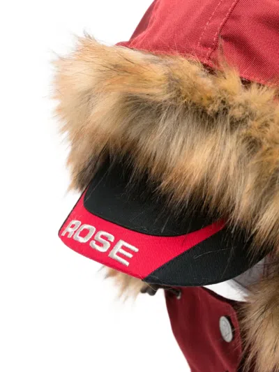 Martine Rose Fur Trim Hat In Red
