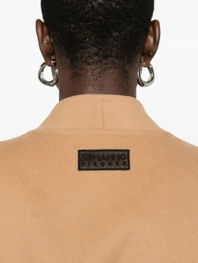 Ermanno Firenze Belted Coat In Brown