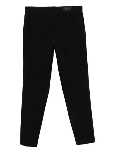 Michael Coal Black Trousers In Modal And Cotton  In Black