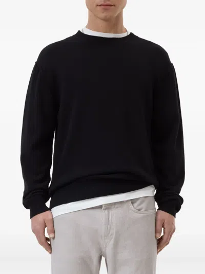 Closed Crew-neck Sweater In Black