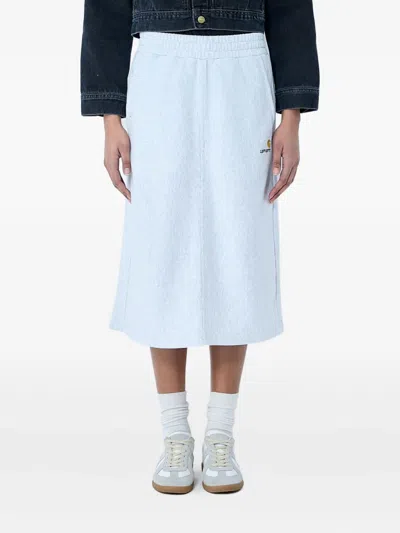 Carhartt American Script Sweat Midi Skirt In Blue