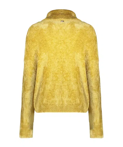 Herno Turtleneck Long-sleeved Sweater In Yellow