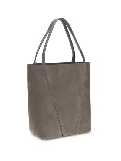 Chloé Spin Suede Tote Bag In Gray