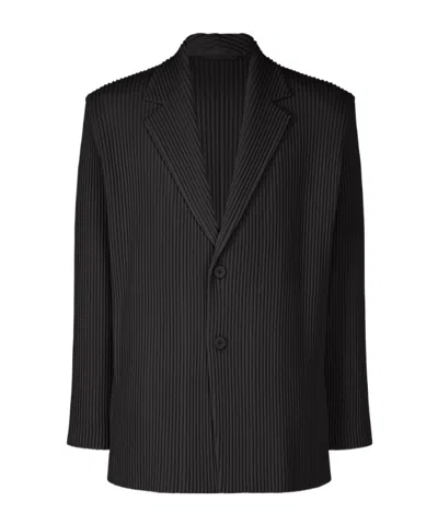 Issey Miyake Pleated Blazer In Black