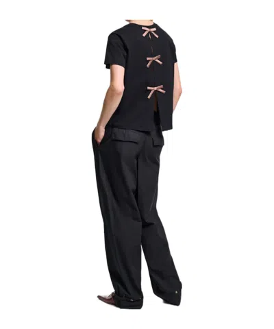 Dorothee Schumacher T-shirt With Satin Bows On The Back In Black