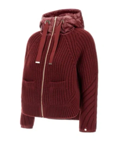 Herno Cardigan In Cob Stitch Wool And Nylon Ultralight In Brown