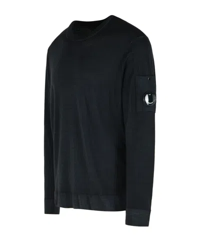 C.p. Company Men Knitwear Crew Neck In Fast Dyed Merinos In Blue