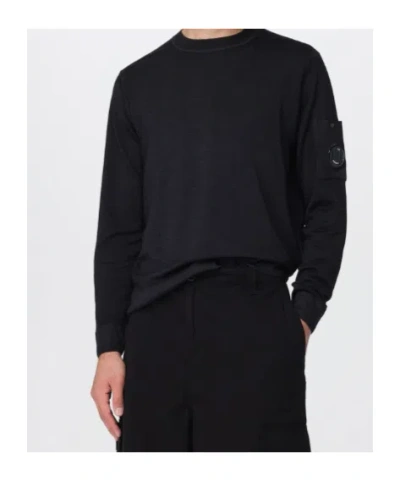 C.p. Company Men Knitwear Crew Neck In Fast Dyed Merinos In Blue