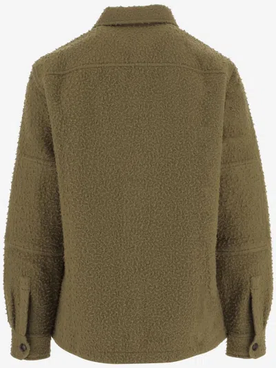 Woolrich Wool Blend Overshirt In Green