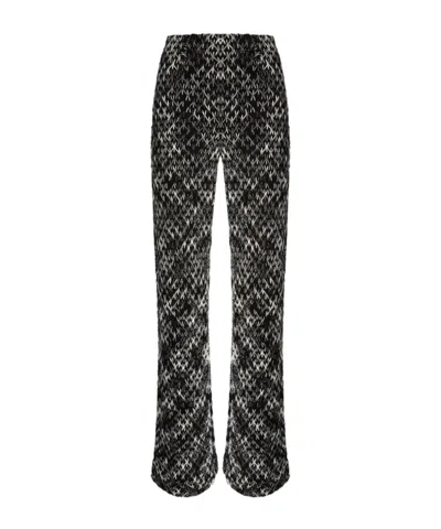 Missoni Crochet-knit Space-dyed Wool-blend Wide-leg Pants In Black