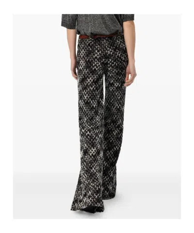 Missoni Crochet-knit Space-dyed Wool-blend Wide-leg Pants In Black