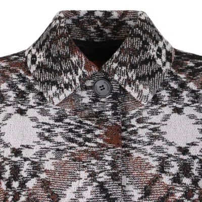 Missoni Patterned Button Coat In Black