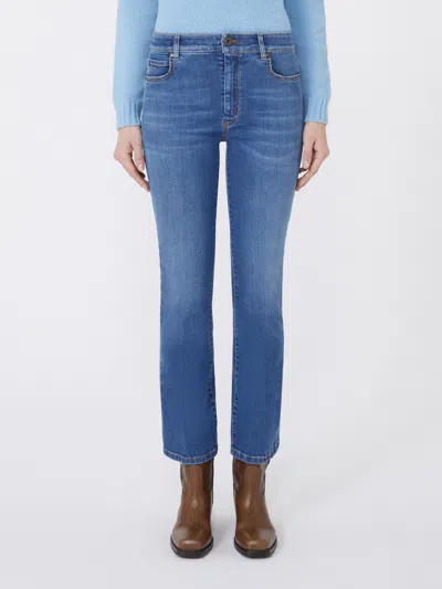 Weekend Max Mara Max Mara Weekend Ultra Slim Jeans With Cropped Cut At The Ankle And Slightly Flared In Blue