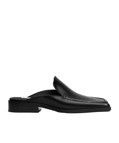 Alaïa Square Toe Leather Loafers With Block Heel In Black