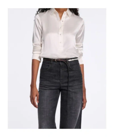 Dorothee Schumacher Sense Of Shine Silk Shirt In Neutral