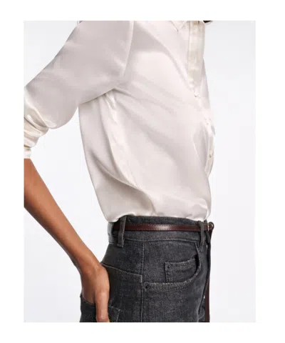 Dorothee Schumacher Sense Of Shine Silk Shirt In Neutral