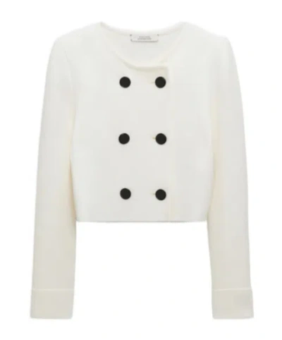 Dorothee Schumacher Sharp Ambition Wool-blend Jacket In White