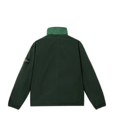 Stone Island Coach Jacket With Anti-drop And Snap Pockets In Green