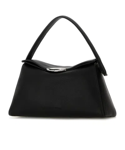 Benedetta Bruzziches Large Structured Leather Handbag With Top Handle In Black