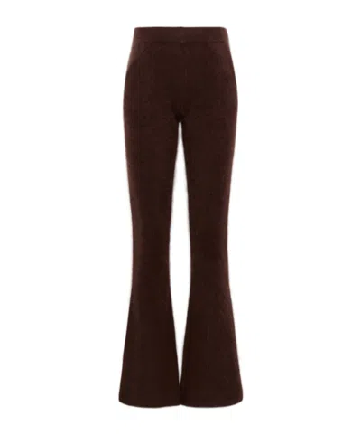 Dorothee Schumacher Fluffy Statement Wool And Cashmere-blend Flared Pants In Brown