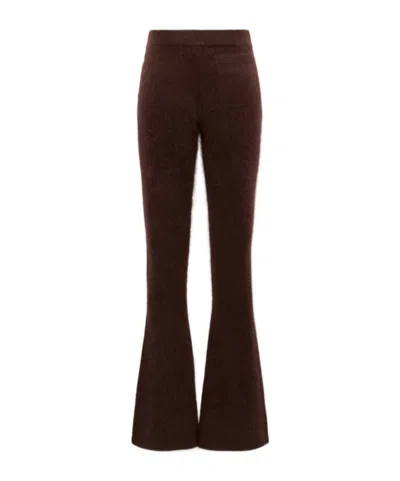 Dorothee Schumacher Fluffy Statement Wool And Cashmere-blend Flared Pants In Brown