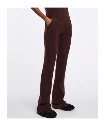 Dorothee Schumacher Fluffy Statement Wool And Cashmere-blend Flared Pants In Brown