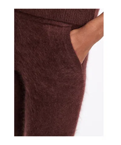Dorothee Schumacher Fluffy Statement Wool And Cashmere-blend Flared Pants In Brown