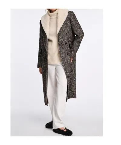 Dorothee Schumacher Wool-mix Coat With Removable Faux Fur Collar In Gray