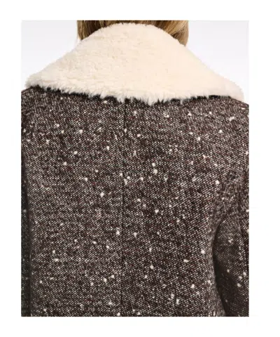 Dorothee Schumacher Wool-mix Coat With Removable Faux Fur Collar In Gray