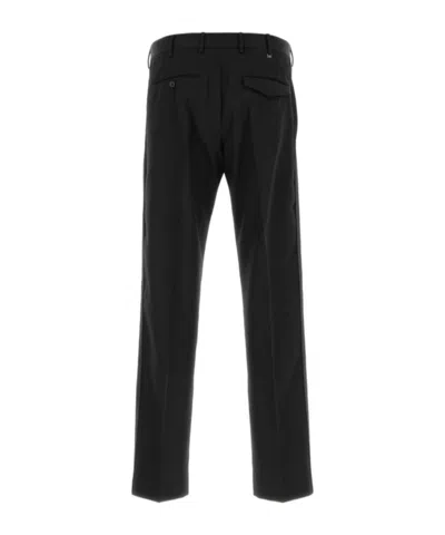 Pt Torino Cotton Michael Straight Leg Trousers In Black