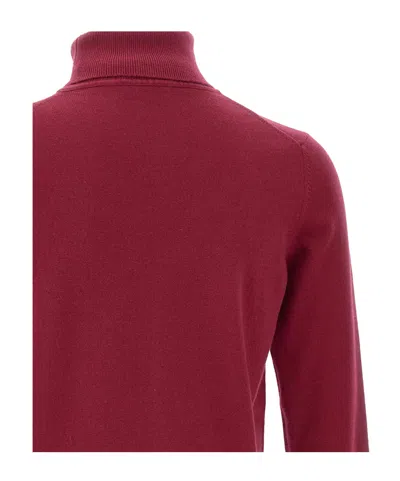 Kangra Cashmere Turtleneck Ribbed Sweater In Burgundy