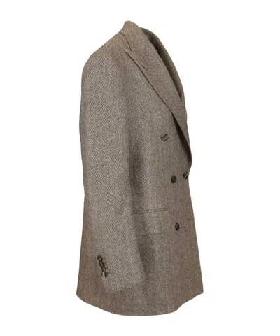 Tagliatore Tailored Double-breasted Wool Jacket In Gray