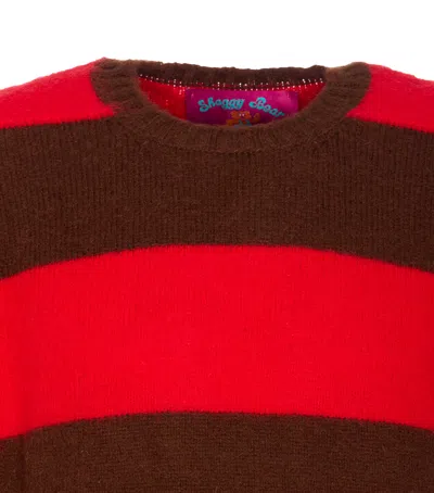 Howlin' Striped Crewneck Sweater Long Sleeves In Brown