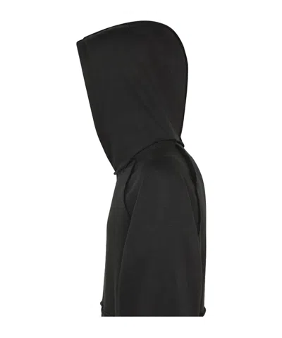 Peuterey Ribbed Knit Hoodie With Polished Finish In Black