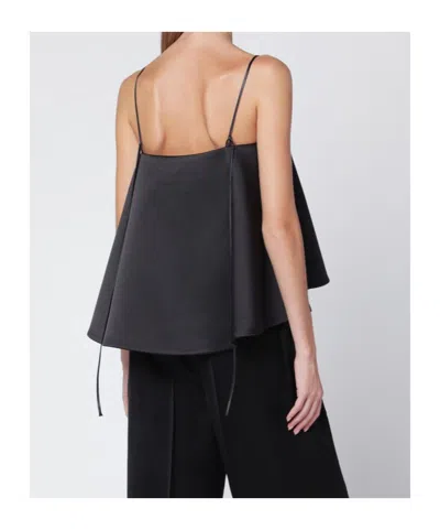 Rohe Peplum Satin Top In Black