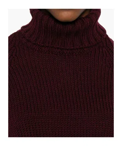 Baserange Turtleneck Knitted Sweater In Brown