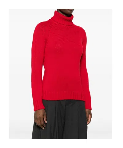 Baserange Turtleneck Knitted Sweater In Red