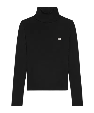 Celine Turtleneck Top In Wool Jersey In Multi
