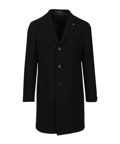 Tagliatore Lapel Coat In Black