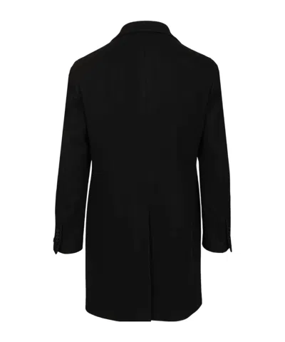 Tagliatore Lapel Coat In Black