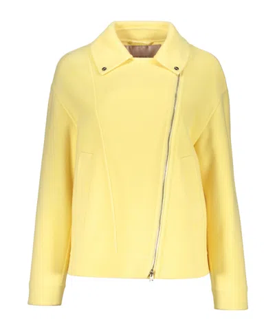 Herno Diagonal Zipper Jacket In Yellow