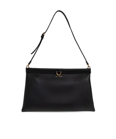 Etro Medium Talk Leather Clutch In Black