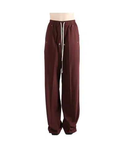 Rick Owens Drkshdw Drawstring Elastic Waist Casual Pants In Brown