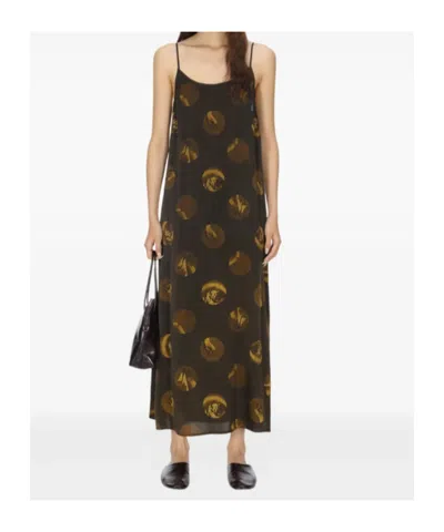 Uma Wang Spaghetti Strap Dress In Black