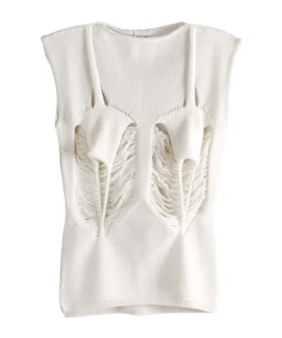 Rick Owens Asymmetrical Black Tank Top With Draped Fabric And High Neckline In Neutral