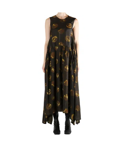 Uma Wang Black Viscose Dress In Brown