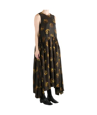 Uma Wang Black Viscose Dress In Brown